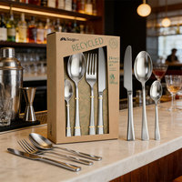 Ensemble de couverts en acier inoxydable écologiques de 12 pièces, couteau à steak, fourchette, cuillère, sans danger pour les aliments, boîte cadeau élégante