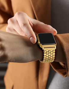 Bracelet de montre en acier inoxydable plaqué or 18 carats pour <span class=keywords><strong>Apple</strong></span> IWatch Series 11 10 9 8 7 6 5 4 3 2 1 Ultra <span class=keywords><strong>SE</strong></span> - Product Image 6