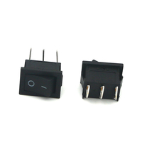 Mini interrupteur à bascule SPST 3 broches ON-OFF en plastique noir à montage sur panneau pour petits appareils, éclairages LED et dispositifs électriques DIY