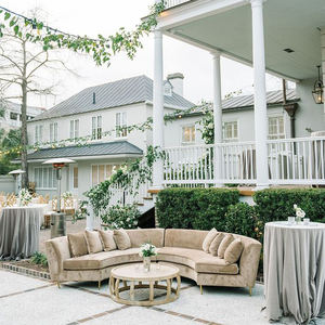 Penjualan laris <span class=keywords><strong>Sofa</strong></span> bagian Modular kain gulung beludru lengkung Modern mewah baja tahan karat untuk Hotel pesta pernikahan - Product Image 2