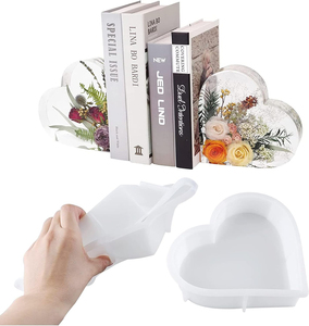 Cetakan Silikon Resin Bentuk Hati Besar 3D, Cetakan Epoxy untuk Pengawetan Bunga, Kenang-kenangan Pernikahan, Pembatas Buku, Kerajinan DIY - Product Image 6