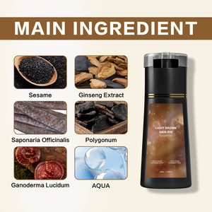 Großhandel 500ml Ginseng-Extrakt Semi-Permanente Schaum-Haarfarbe Shampoo Sesam Kräuterpflege für Frauen Graues Haar - Product Image 3