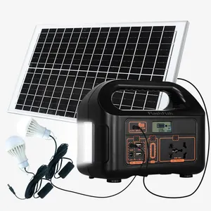 Kit complet solaire à onde sinusoïdale modifiée générateur solaire de centrale électrique portable d'urgence avec ensemble complet de panneaux