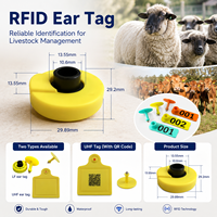 Etiqueta de Oreja RFID FDX-B Personalizable de 134.2KHz para Animales, TPU ISO11784 785, Rastreo de Ganado, Identificación de Animales, Impresión Láser