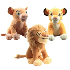 Dibujos animados Rey León Simba muñeco de peluche animales viejo León padre juguetes de peluche simulación León dibujos animados muñecas muñeca almohada regalos al por mayor