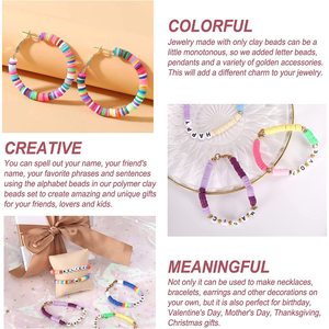 DIY Jewelry <b>Set</b> 56 Color Polymer Clay <b>Beads</b> Round For Bracelet Making 5600pcs Rainbow Childrens Craft Material - Product Image 5