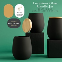 Récipients à bougies en verre vides de luxe de qualité supérieure 9oz 10oz 11oz Pot à bougie blanc mat avec couvercle en bois