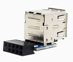 内部电脑USB <span class=keywords><strong>2</strong></span>端口<span class=keywords><strong>2</strong></span>.0 9针母对<span class=keywords><strong>2</strong></span>端口母适配器转换器主板印刷电路板卡扩展器全新 - Product Image 1