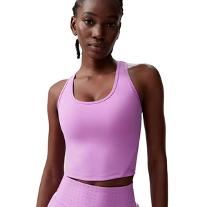 Camiseta para correr con cuello en U, Nailon/licra, espalda transpirable, Agujero frontal, posición del logotipo, ropa de entrenamiento agradable a la piel, camiseta sin mangas para Fitness y Yoga - Product Image 3