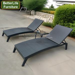 Beach Golf Club Rattan Lounge Chair Patio Garden Chaise Bed Hotel de lujo Hospitality Resort Outdoor Tumbona con mesa pequeña - Product Image 1