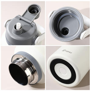 Thermos en acier inoxydable grande capacité, isolation thermique 12-24 heures, poignée portable, sports de plein air, camping, paille, bouillante - Product Image 2