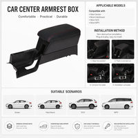 Boîte d'accoudoir en cuir pour voiture VW Jetta Santana VA3 Skoda Rapid, version taxi, remplacement de la console centrale