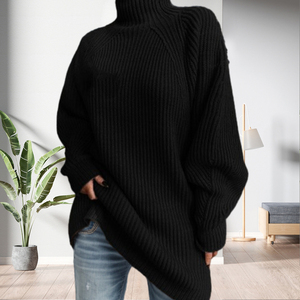 Prix de gros Pull décontracté à col roulé et manches longues de couleur unie pour femme Sehefashion Fashion - Product Image 3