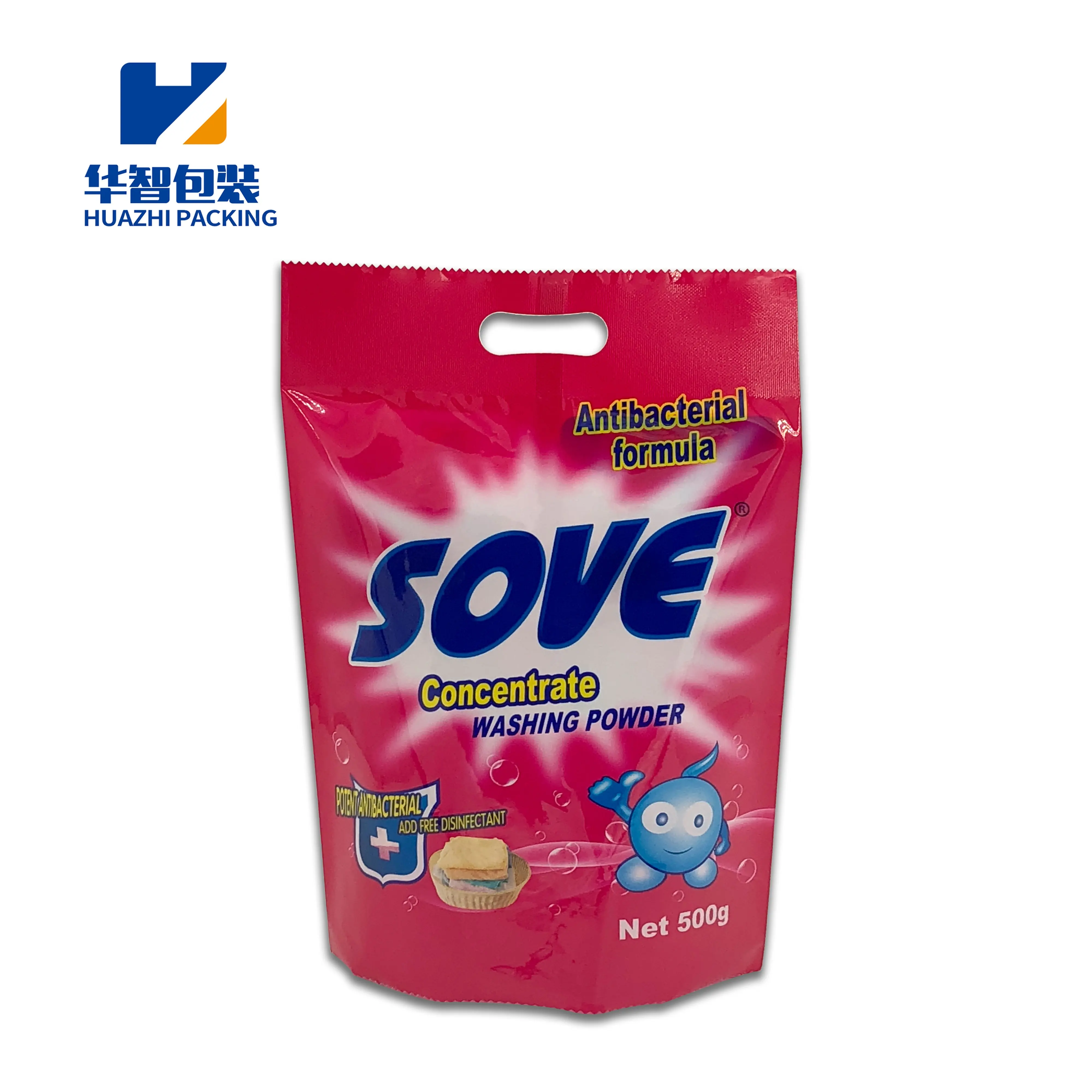 Custom Design Heat Sealing 200g 500g 800g Plastic Laminated Laundry Detergent Packaging Bag Washing Powder Pouch