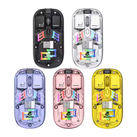 Souris sans fil rechargeable double mode 2026 avec éclairage RGB, boîtier magnétique transparent et design rétroéclairé 3D pour le bureau, la maison et le gaming