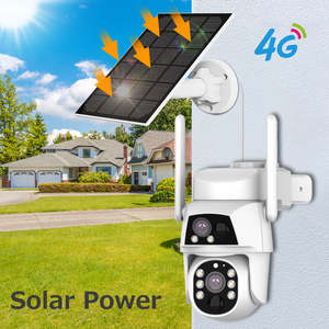 مصنع تصنيع المعدات الأصلية 4 عدسة مزدوجة الطاقة الشمسية واي فاي CCTV IP PTZ 4G تتبع الحركة الردع PTZ - Product Image 2