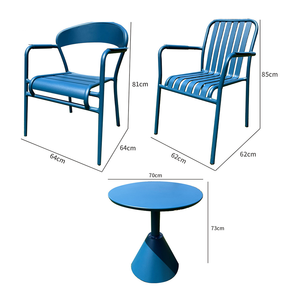 Set Tavolo da Pranzo Circolare in Metallo, Elegante <span class=keywords><strong>e</strong></span> Semplice, Set Tavolo <span class=keywords><strong>e</strong></span> <span class=keywords><strong>Sedie</strong></span> da Giardino Personalizzabile - Product Image 2