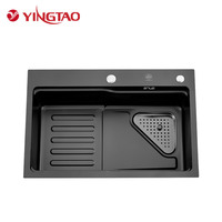 Évier de cuisine professionnel YINGTAO contemporain à encastrer, cuve unique, en acier inoxydable 201/304 poli, garantie 5 ans