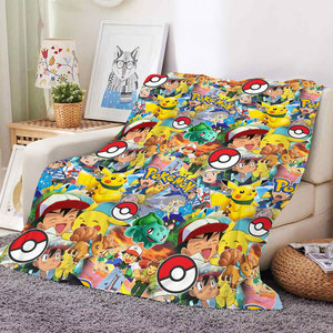 New Custom Anime Pokemoned Pikachued Cartoon Child Baby Blanket Soft Cozy <strong>Quilt</strong> Sofa <strong>Bed</strong> <strong>Throw</strong> Travel Plush Blankets - Product Image 3