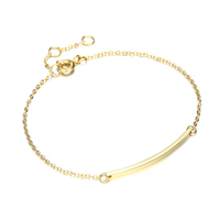 Bracelet minimaliste personnalisé en or 14K 30x2mm en acier inoxydable 316L