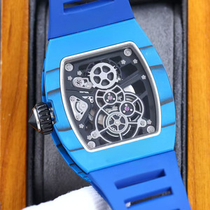 Montre de sport pour homme luxueuse de haute qualité, bleu charme, mouvement squeletté en fibre de carbone 1701TPT, bracelet de 20 mm - Product Image 3