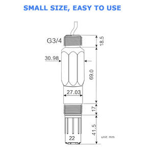 CE OEM Sensor de calidad del agua Sonda Digital <span class=keywords><strong>Phmetro</strong></span> RS485 Medidores de PH en línea Detector Prueba de PH - Product Image 5