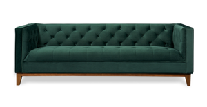 Upscale होटल फर्नीचर धातु पैरों के साथ गहरे नीले रंग की मखमल असबाबवाला सोफे सोफे - Product Image 3