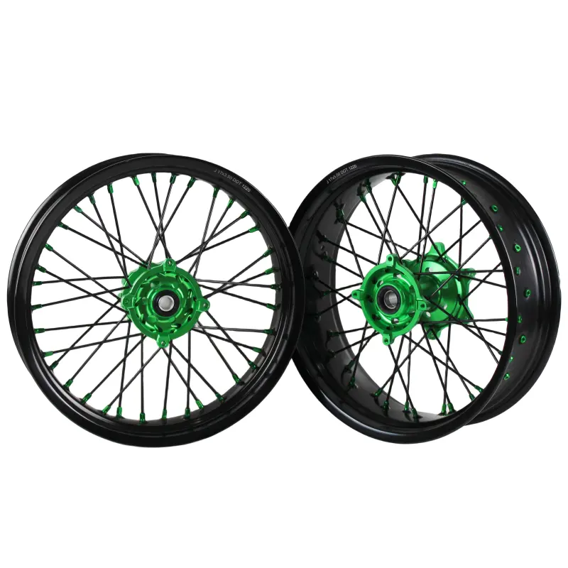 7116-T6 Aluminum Alloy Wheel Rim CNC Wheel Hub 17 Inch Motorcycle Wheel Sets For Kawasaki Kx Klx 125 250