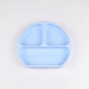 Assiette divisée en silicone antidérapante durable pour l'alimentation des bébés, plat pour enfants avec trois compartiments, matériau flexible de qualité alimentaire - Product Image 4