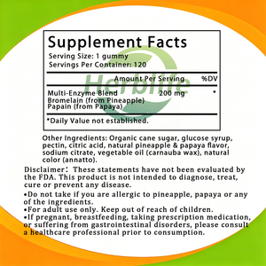 Private <b>Label</b> OEM Bromelain & Papain Gummies Digestive Wellness & Nutrient Absorption Multi Enzyme Digestive Support Gummies - Product Image 4