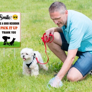 Panneau de signalisation pour ramassage des excréments de chien 12x18 en PP avec service de découpe pour jardin - Soyez un bon voisin - Product Image 2