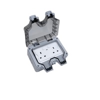 Prise murale extérieure étanche, résistante à la pluie, norme britannique, double prise avec 1 port USB Type-C et WiFi, indice IP66, 13A 230V