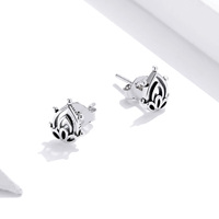 S925 reine Anemone knospe ohr einfache tempera blume sterling silber volle-körper ohrring SCE989