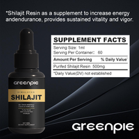 Complément alimentaire liquide Greenpie Shilajit de l'Himalaya, riche en acide fulvique, acide humique et oligo-éléments, marque privée OEM