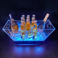 Haute qualité acrylique vin bière champagne Led seau à glace boîte couleur changeante bouteille présentateur pour discothèque fête KTV