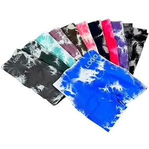 2024 Hot Sales Custom Logo Sports Wear Seamless Tie Dye Running Shorts Plus Size Women's Yoga Workout Gym Biker Shorts