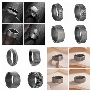 2025 cổ điển đau khổ Viking luen Rune vòng thép không gỉ 6mm thép Titan thời trang nam phụ kiện thời trang - Product Image 3