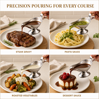 Pichet à sauce et crème en acier inoxydable Smartpan, plusieurs tailles, avec bec verseur et poignée, idéal pour les sauces et les vinaigrettes