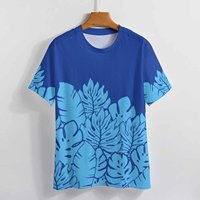 Nouveau T-shirt pour hommes polynésien hawaïen, été, bleu marine, manches courtes, hauts, tee-shirt, motif tribal, grande taille, t-shirt pour hommes