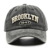 Gorra de Béisbol de Algodón Lavado, 6 Paneles, Bordado 3D Desgastado, Gorra de Béisbol Vintage con Logotipo Personalizado