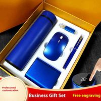 Coffret Cadeau Promotionnel 5-en-1 à Faible MOQ : Stylo, Souris USB, Bouteille – Idéal pour Hommes, Réunions, Impression Numérique Personnalisée, Usage Bureautique