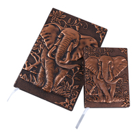 Carnet à couverture rigide en cuir d'éléphant A5/A6, carnet en cuir personnalisable, journal de voyage