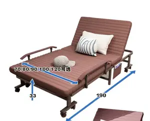 Office Lunch Break Single Folding Bed Lightweight Hospital Simple Easy Foldable Escort Bed Outdoor Camping Bed