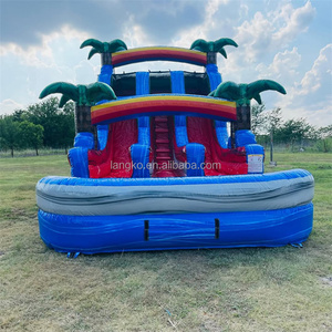 Toboggan aquatique gonflable commercial personnalisé en usine, nouvelle <span class=keywords><strong>piscine</strong></span> gonflable, matériau PVC 0,55 mm, capacité 12 personnes, garantie 3 ans - Product Image 2