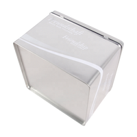 Boîte élégante en fer blanc rectangulaire argentée à charnière, de qualité alimentaire, personnalisable avec impression, pour bonbons, gâteaux, aliments pour animaux, cadeaux et souvenirs