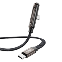 Câble tressé en nylon à charge rapide 240W avec support pour téléphone, câble USB-C, cordon de charge multi-appareils
