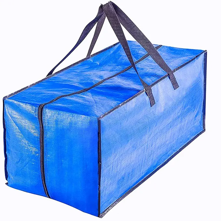 Heavy Duty Storage Bags, Blue Moving Bags Totes with Zippers for Clothing Blanket Storage