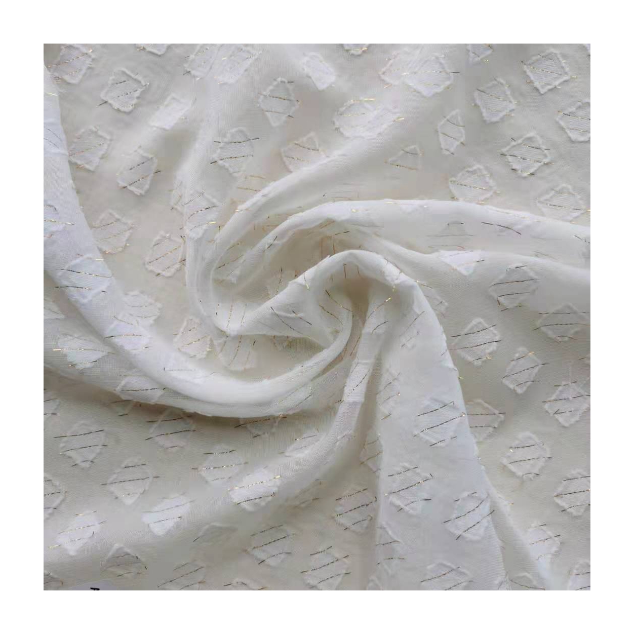 Обрезанная мотивная Ткань, 100% полиэстер, поплин, ткань с металлической вышивкой, швейцарская ткань в горошек для платья, блузки