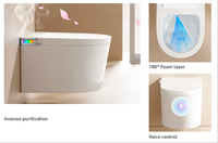 Offre Spéciale : WC Intelligent Mural avec Citerne, Couvercle à Ouverture Automatique, Siège Chauffant Instantané, Télécommande, Double Chasse d'Eau Électrique Intelligente