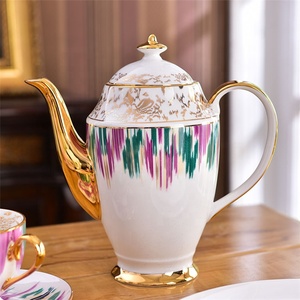 Nouveauté : 15 pièces de décorations de luxe pour la maison, en porcelaine fine, avec poignées dorées, services à café et à thé - Product Image 4